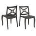 Rainbow Outdoor Stacking Patio Dining Side Chair Plastic/Resin in Gray | 33.07 H x 18.5 W x 20.47 D in | Wayfair RBO-ZEUSBOX-ANT-SC-SET2