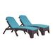 Rainbow Outdoor 77.55" Long Reclining Single Chaise w/ Cushions Wicker/Rattan in Brown | 14.56 H x 27.95 W x 77.55 D in | Wayfair