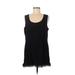Attitudes by Renee Casual Dress - Shift Scoop Neck Sleeveless: Black Print Dresses - Women's Size Large