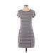 Old Navy Casual Dress - Shift: Gray Stripes Dresses - Women's Size Small