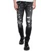 Straight-Jeans RUSTY NEAL "MINO", Herren, Gr. 31, US-Größen, schwarz (blau), 98% Baumwolle, 2% Elasthan, unifarben, casual, Jeans Destroyed-Jeans, in klassischem Look