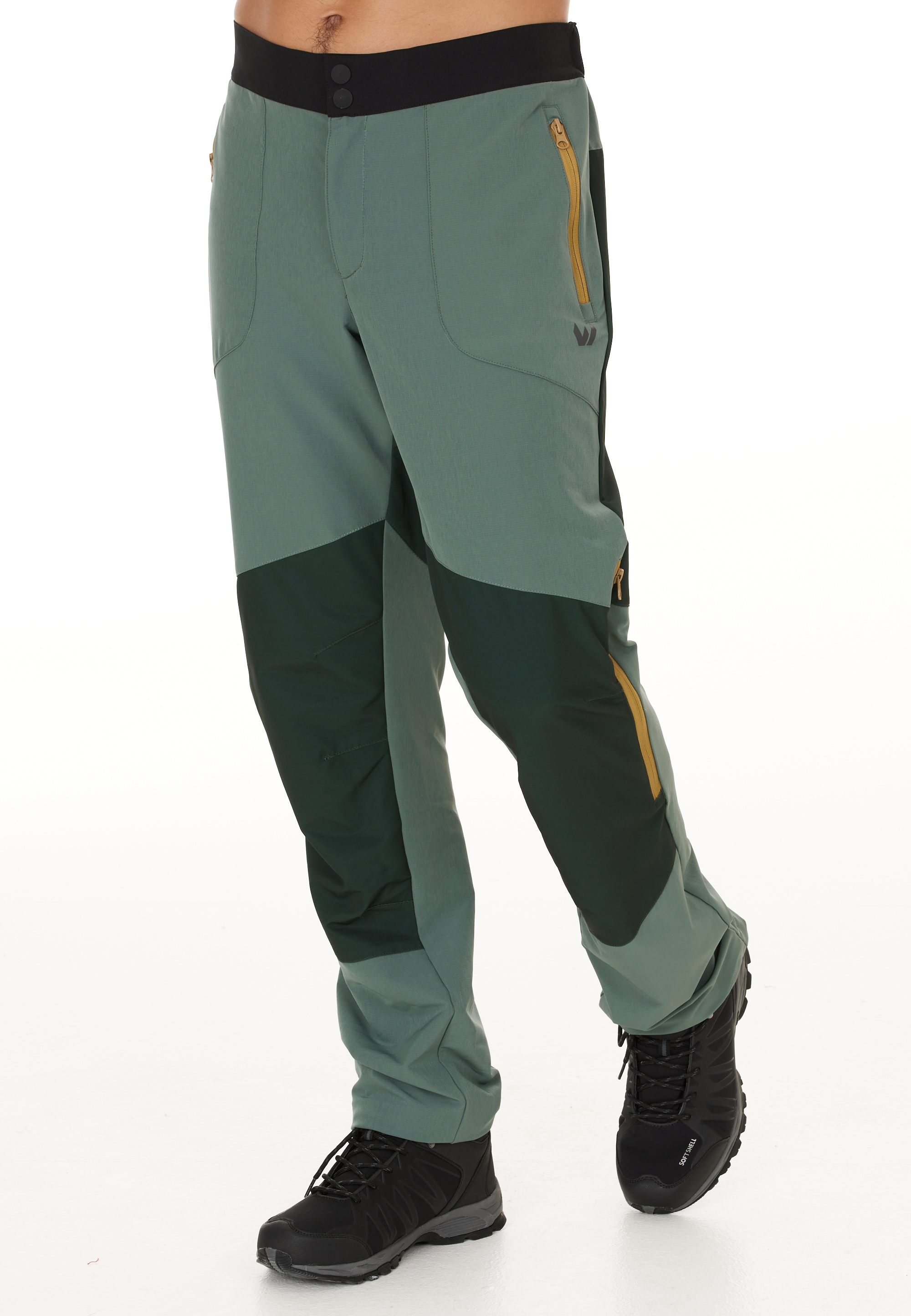 Softshellhose WHISTLER "Saldon", Herren, Gr. M, US-Größen, grün, 100% Polyester, unifarben, Casual, Hosen, mit Belüftungsschlitzen