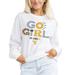 Women's Gameday Couture White West Virginia Mountaineers PoweredBy Go Girl Boyfriend Fit Long Sleeve T-Shirt