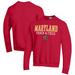 Men's Champion Red Maryland Terrapins Track & Field Stack Powerblend Pullover Sweatshirt