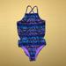 Jessica Simpson Swim | Jessica Simpson Girls Size 6 Blue Purple One Piece Swimsuit | Color: Blue/Purple | Size: 6