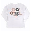 Girls Youth Gameday Couture White Texas Longhorns PoweredBy Go Girl Long Sleeve T-Shirt