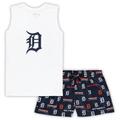 Women's Concepts Sport White/Navy Detroit Tigers Plus Size Tank Top & Shorts Sleep Set