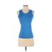 Brooks Active Tank Top: Blue Solid Activewear - Women's Size X-Small