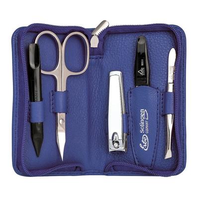 ERBE - Siena Maniküre Set Reißverschluss-Etui, blau, 5-tlg. Make-up Organizer 1 Stück