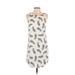 H&M Casual Dress - Shift Crew Neck Sleeveless: Ivory Paisley Dresses - Women's Size 2 - Print Wash