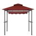 TOMWILL 8 Ft. W x 5 Ft. D Steel Grill Gazebo w/ collapsible awning Metal/Steel/Soft-top in Gray | 99.6 H x 60 W x 96.36 D in | Wayfair CH-G85-CR