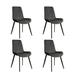 Corrigan Studio® Mid-century Modern Gray Dining Chairs Pu Leather set Of 4 Faux Leather/Upholstered in Black | 33.1 H x 20.5 W x 20.5 D in | Wayfair