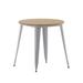 Williston Forge Graciana Round Commercial Indoor/Outdoor Poly Resin Restaurant Table w/ Steel Frame Metal in Gray/Brown | Wayfair