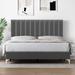 Ebern Designs Kwang Solid Wood & Panel Bed Upholstered/Velvet in Brown/Gray | 46.1 H x 54.3 W x 76 D in | Wayfair B2DE9335AB8A47A282D85B79489A1794