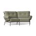 Woodard Terrace 82.5" Wide Loveseat w/ Cushions Metal in Gray/Brown | 38 H x 82.5 W x 42 D in | Outdoor Furniture | Wayfair 790063-48-20C/082