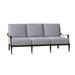 Woodard Wiltshire Patio Sofa w/ Cushions Metal/Sunbrella® Fabric Included in Brown/Gray | 35.5 H x 75 W x 38.8 D in | Wayfair 4Q0420-48-89Y