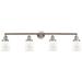 Bell 42" Wide 4 Light Brushed Satin Nickel Bath Vanity Light w/ White