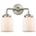 Nouveau Bell 13"W 2 Light Brushed Nickel Bath Light w/ White Shade