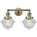 Oxford 17" Wide 2 Light Antique Brass Bath Vanity Light w/ Seedy Shade