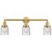 Bell 30" Wide 3 Light Satin Gold Bath Vanity Light w/ Seedy Shade