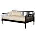 Wooden Twin Size Daybed with Spool Bed Frame and Railing Headboard, Black