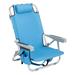 5-Position Classic Lay Flat Folding Backpack Beach Chair, Aluminum , Blue