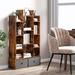 Costway Industrial Bookshelf Rustic Wooden Shelf Organizer with 2 - See Details