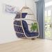 Hanging Egg Chair without Stand Egg Swing Hammock Chair Indoor Outdoor Wicker Egg Chair with Cushion Headrest Egg Swing Hammock Chair for Patio Bedroom Porch Garden Blue