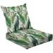 2-Piece Deep Seating Cushion Set Seamless floral tropical leaves light design for textiles interior Outdoor Chair Solid Rectangle Patio Cushion Set