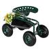 Rolling Garden Seat Work Seat With Adjustable Handle Heavy Duty Work Scooter Garden Cart