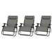 Four Seasons Courtyard Sunny Isles XL Zero Gravity Chair Gray (3 Pack)
