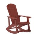 Flash Furniture Savannah Poly Resin Wood Adirondack Rocking Chair - All Weather Red Polystyrene - Stainless Steel Hardware