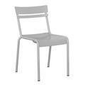 Flash Furniture Nash Commercial Grade Steel Stack Chair Indoor-Outdoor Armless Chair with 2 Slat Back in Silver Set of 2