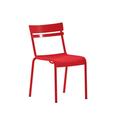 Flash Furniture Nash Commercial Grade Steel Stack Chair Indoor-Outdoor Armless Chair with 2 Slat Back in Red