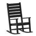 Flash Furniture Manchester Contemporary Rocking Chair All-Weather HDPE Indoor/Outdoor Rocker in Black