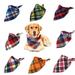 VIPITH 8 Pack Triangle Dog Bandanas Reversible Plaid Painting Bibs Scarf Washable and Adjustable Kerchief Set for Small to Large Dogs Cats Pets(Size L)