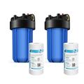 SimPure DB10P Whole House Water Filter Housing(2 Pack) 10 x4.5 Sediment Carbon Cartridge Housing with 2 Pack PP Filter(5Î¼m)