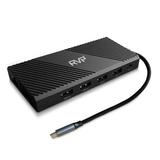 RVP+ Docking Station 3 Monitors 12-in-1 Tri-Display-4K HDMI Dual Monitors 5Gbps USB-C-A Data Transfer USB 3.0 100W Laptop-Charging Gigabit Ethernet Audio SD-TF Dongle (RVP-MCY93)