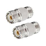 ELECTCHN 2PCS UHF Female to Female SO-239 Coax Cable Barrel Adapter Connector Coupler for CB Ham Radio Antenna SWR Meter