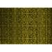 Ahgly Company Machine Washable Indoor Rectangle Persian Yellow Bohemian Area Rugs 6 x 9