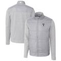 Men's Cutter & Buck Gray Texas Rangers Stealth Hybrid Quilted Full-Zip Windbreaker Jacket