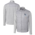 Men's Cutter & Buck Gray Kansas City Royals Stealth Hybrid Quilted Full-Zip Windbreaker Jacket