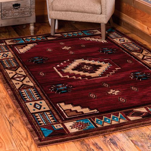 Montana Rectangle Rug, 7'10"" x 10'6"", Burgundy