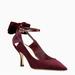 Kate Spade Shoes | Kate Spade Sheena Burgundy Suede Pump With Bow Detailing | Color: Brown/Red | Size: 6