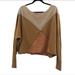 Free People Tops | Free People Women Small Oversized Sweatshirt Montauk Pieced Patchwork Pullover | Color: Cream/Tan | Size: S