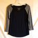 American Eagle Outfitters Tops | 2/$15 - American Eagle Black & Silver 3/4 Sleeve | Color: Black/Silver | Size: M