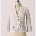 Anthropologie Jackets & Coats | Anthro Tabitha Seersucker Lace Blazer | Color: Tan/White | Size: 6