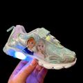 Disney Shoes | Disney Frozen Anna Elsa Baby Toddler Girls Light-Up Sneakers Size 7 Silver Shoes | Color: Silver/White | Size: 7bb