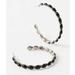 Free People Jewelry | New ~ Free People Onyx Stone "Buckaroo Hoops" Silver Earrings | Color: Black/Silver | Size: Os