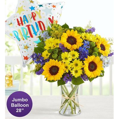 1-800-Flowers Everyday Gift Delivery Fields Of Europe Summer W/ Jumbo Birthday Balloon Xl